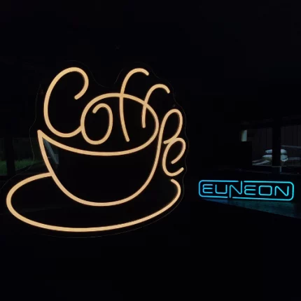 white Coffee Cup LED Neon Sign