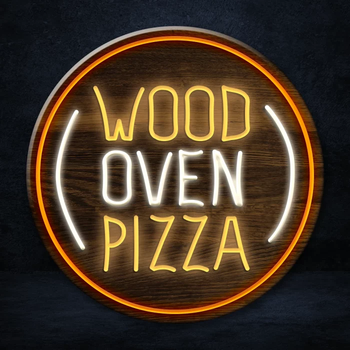 Bring a touch of Italy to your pizza restaurant or home kitchen with the Wood Oven Pizza LED Neon Sign.